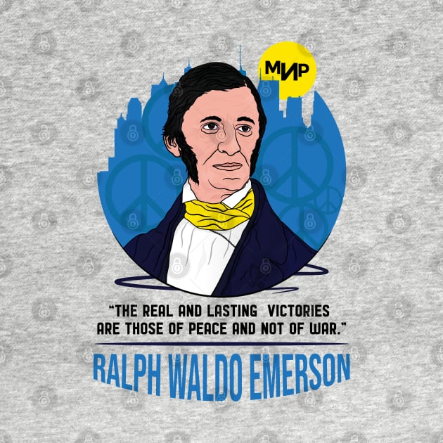 Ralph Waldo Emerson Peace quote | Support Ukraine Peace sign by Vive Hive Atelier